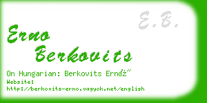 erno berkovits business card